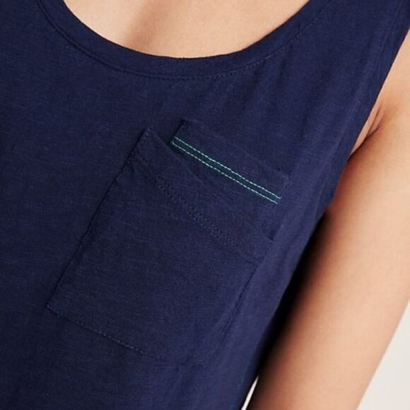 Anthropologie Navy Pocket Tank Top Size S - Picture 3 of 10